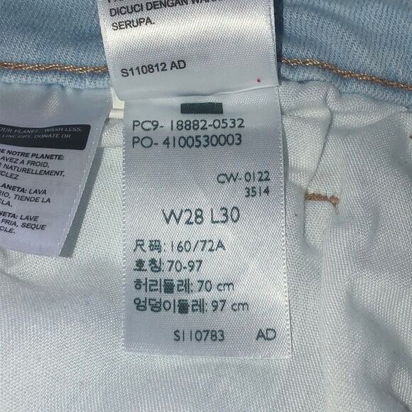 Levi’s 721 High Rise Skinny Distressed Light Wash Denim Jeans Size 28 - Picture 12 of 16